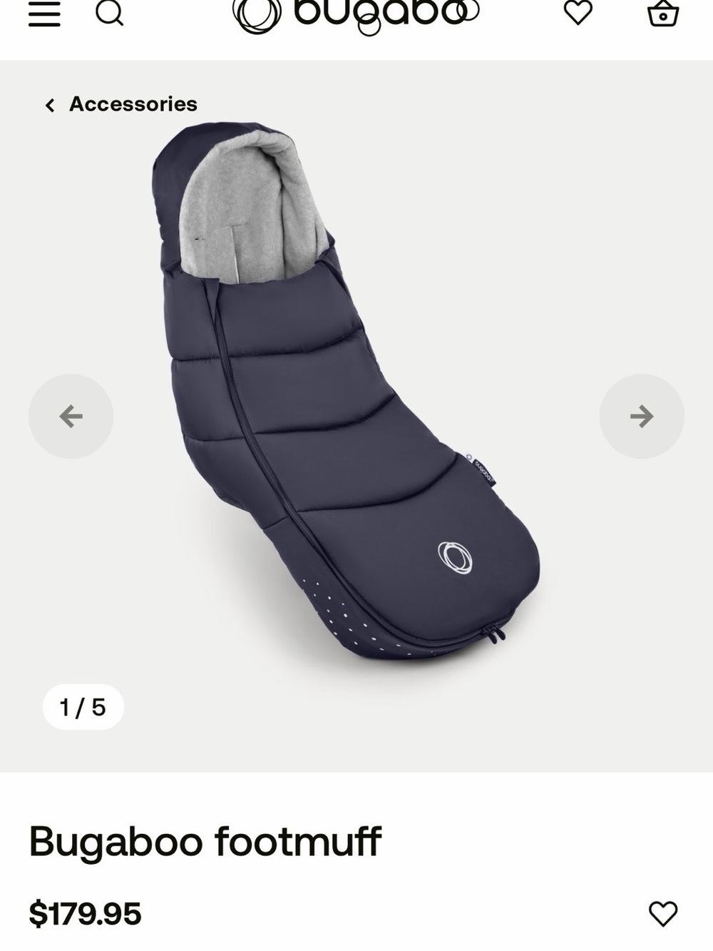 Bugaboo Navy Footmuff for Strollers - Picture 6 of 7